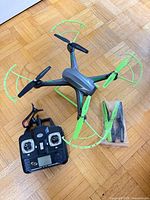 Drone, remote controller, spare propellers