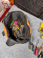 open tool bag showing contents