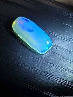 Top view showing rectangular cushion cabochon opal