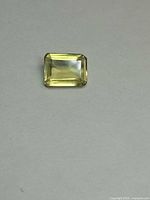 Front view of emerald-cut lemon citrine