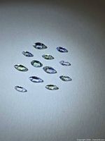 Group of marquise Tanzanites on white background