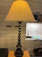 Full view of lamp with shade