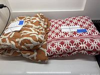 Both bundled fabric pieces side by side