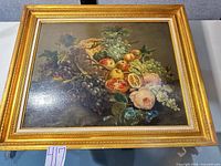 Framed still life painting front view