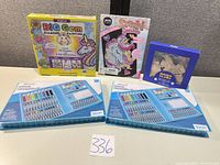 Front view of all five sealed craft kits