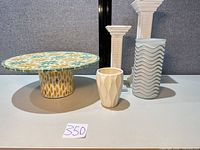Group showing all five decorative items