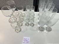 group shot of all 22 glasses on table