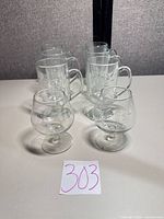 Group view of six mugs and two snifters