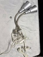 Both clamp lamps with cords, clamps, goosenecks and shades for overall view and item count