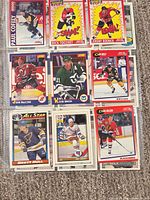 First plastic page showing nine Score brand cards featuring Coffey, Tocchet, Roenick etc.