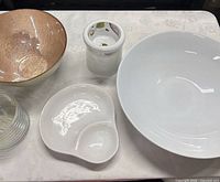 Overview of all five pieces on table