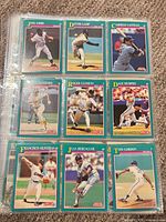 Page with Jose Uribe, Dennis Lamp, Carmelo Castillo, Roger Clemens, Dale Murphy, Francisco Oliveras, Juan Berenguer, Tom Gordon