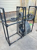 Full view of black PVC tire rack
