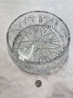 clear lead crystal bowl top view