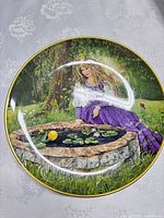 Front view of porcelain plate showing full design