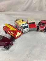 Group shot of all five Matchbox vehicles lined up