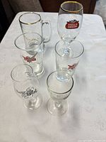 All six glasses grouped