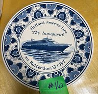 Front of Delft plate showing ship image and 1997 date