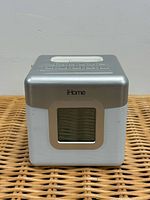 Front view of iHome cube alarm clock speaker