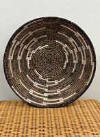 Basket upright to show full interior pattern