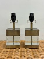 front view of both cube lamps showing materials and design