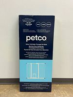 Front of sealed Petco Extra-Tall Walk-Through Pet Gate box