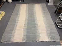 Full view of entire Safavieh rug showing size and stripe pattern