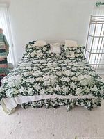 front view of king mattress on frame with box spring