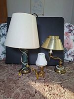 All three lamps together showing overall lot contents