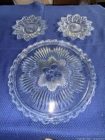 Large round cake plate and two small plates