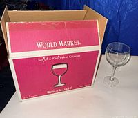 Open World Market box with one glass shown