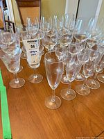 Front view of assorted crystal stemware on table