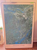 Front view of framed Kingston / Ottawa satellite map poster