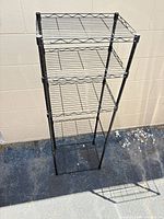 Full view of 5-shelf black metal wire shelving unit
