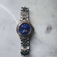 Front view of Fossil Blue AM-3099 watch showing dial and bracelet