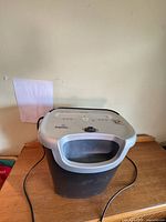 Overall view of Fellowes shredder on desk