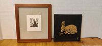 Both rabbit artworks side by side