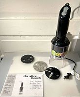 Spiralizer motor unit, three blade discs, manual visible