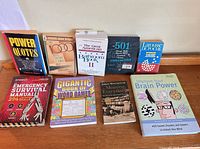 Front view showing nine of the ten book covers