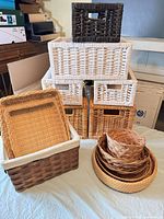 Group shot of all wicker and rattan items showing quantity, colors and styles