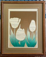 Full view of framed serigraph showing artwork, mats, and frame