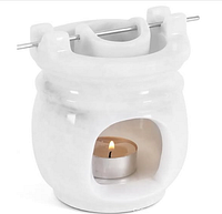 White marble oil burner showing design and metal rod