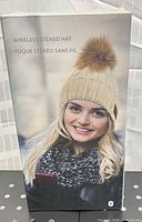 Front of retail box showing wireless stereo hat image