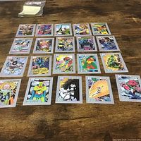 All 20 cards laid out in four rows on table