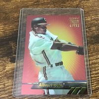 Front of Albert Belle Topps Stadium Club card in plastic holder