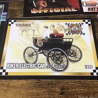 TRAKS Riker Electric Car 1896 card plus surrounding cards