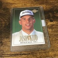 Front view of Jason Kidd NBA Draft Pick card in sleeve