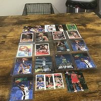 All 20 basketball cards laid out in four rows