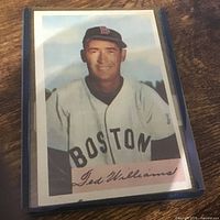 Front of Bowman Ted Williams reprint card in sleeve