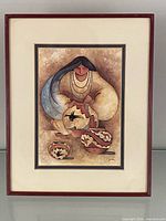 Frontal view of the framed print showing artwork, mat and frame